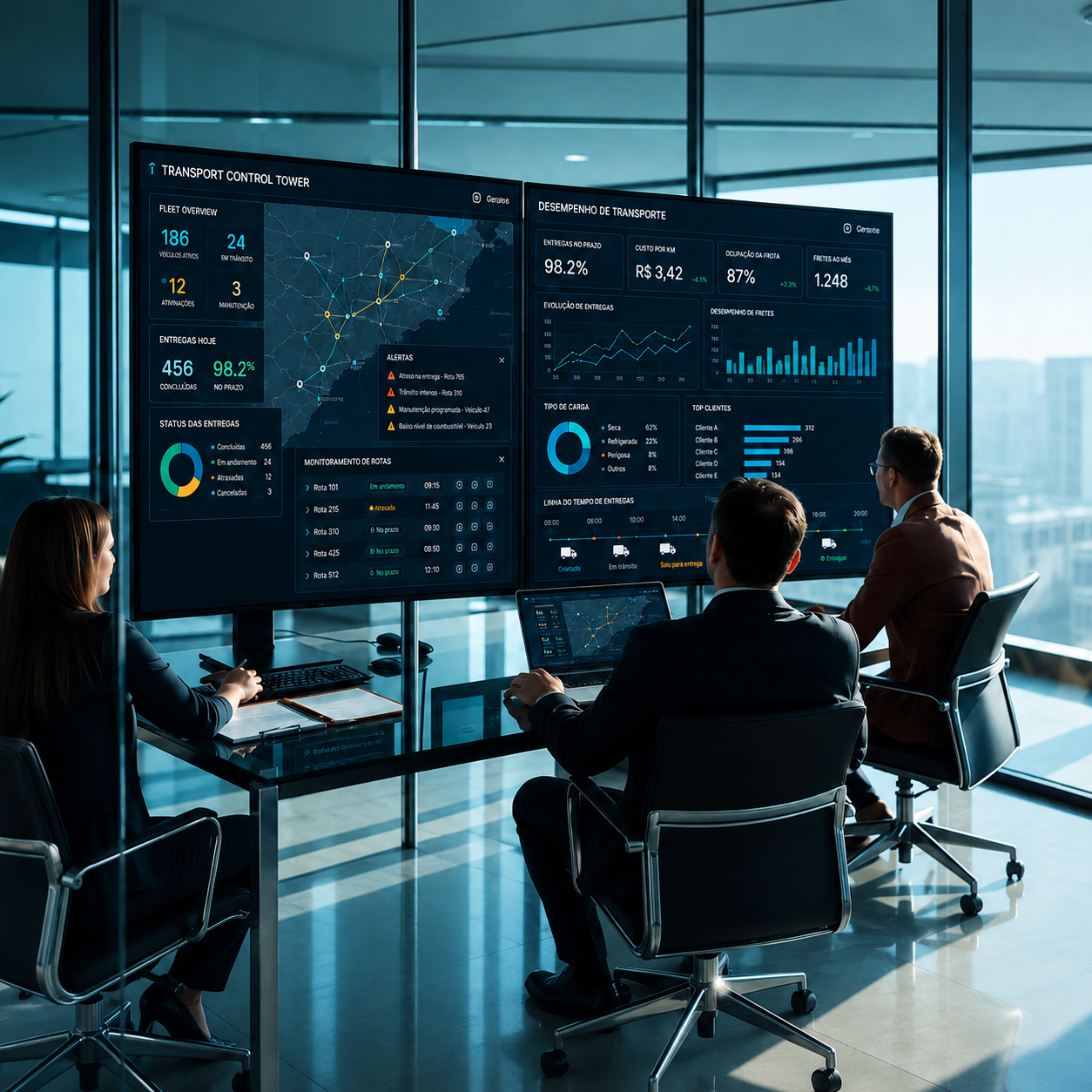 Transport Control Tower: painel de gestão logística em tempo real